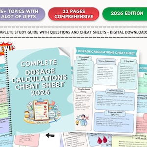Dosage Calculations Study Guide: Nursing School Cheat Sheet (PDF & PNG)