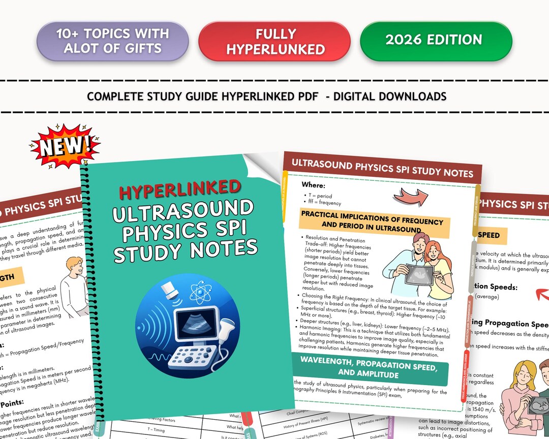 Spi Notes Ultrasound Physics SPI Study Notes: Sonographer Exam Prep (digital ...