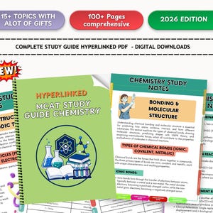 MCAT化学学習ガイドPDF｜一般化学・有機化学ノート｜MCAT対策ワークブック｜医学部進学準備学習ノート｜デジタルダウンロード