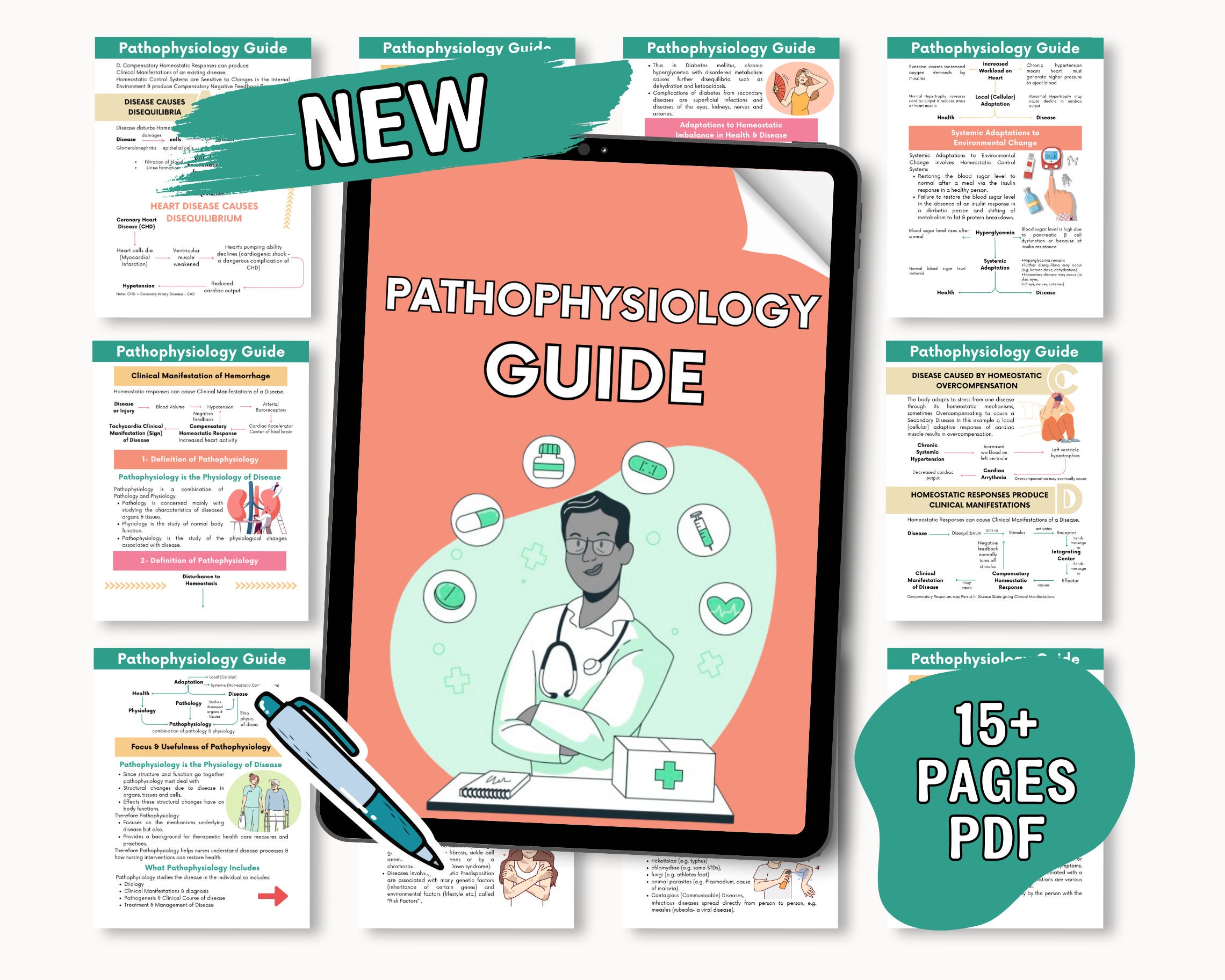 Pathophysiology Study Guide Bundle 70 Pages, Pathophysiology Nursing ...