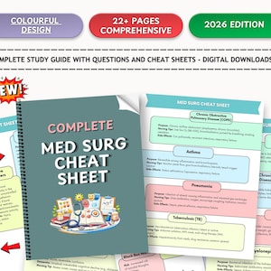 Med Surg Cheat Sheet – Nursing Study Guide, Quick Reference (PDF)