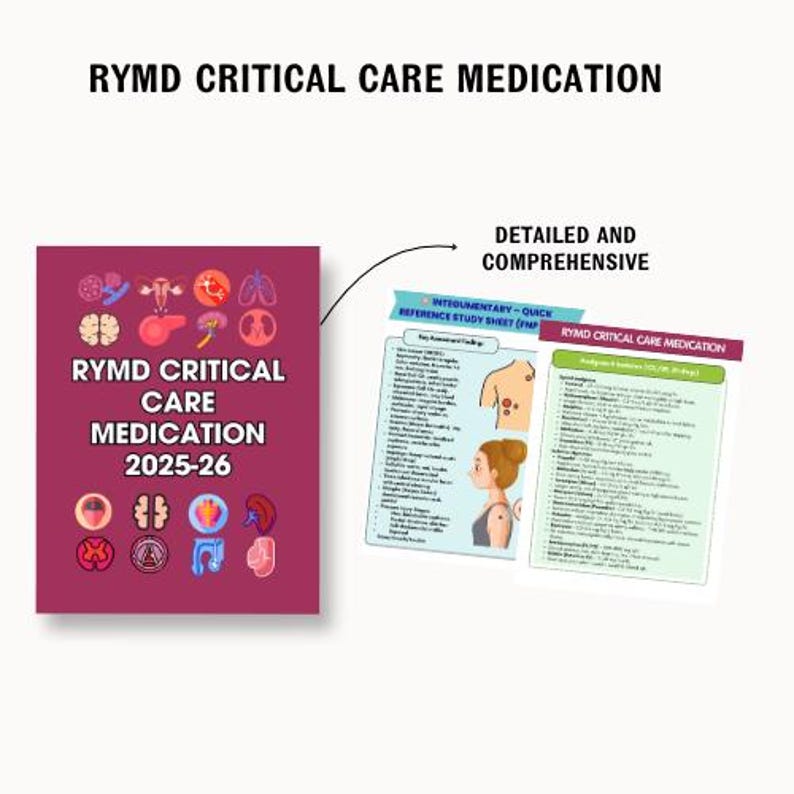 ICU ER Nursing Drug Guide 2025-26 – Critical Care Medication (PDF) - Etsy