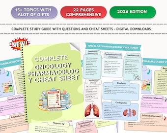 Oncology Pharmacology Cheat Sheet | Cancer Medications Nursing Study Guide | Chemotherapy & Immunotherapy Nursing Notes PDF