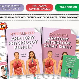 Hypelinked Anatomy & Physiology Study Guide 2026: Nursing Notes Bundle cheat sheet (Digital Download)
