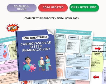 Cardiovascular System Pharmacology | Last Minute Study Notes | For Nursing, Medical, Pharmacy School | Study Guide