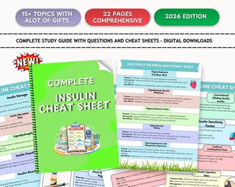Cheatsheet insuline: studiegids diabetesverpleegkundigen (digitale download)