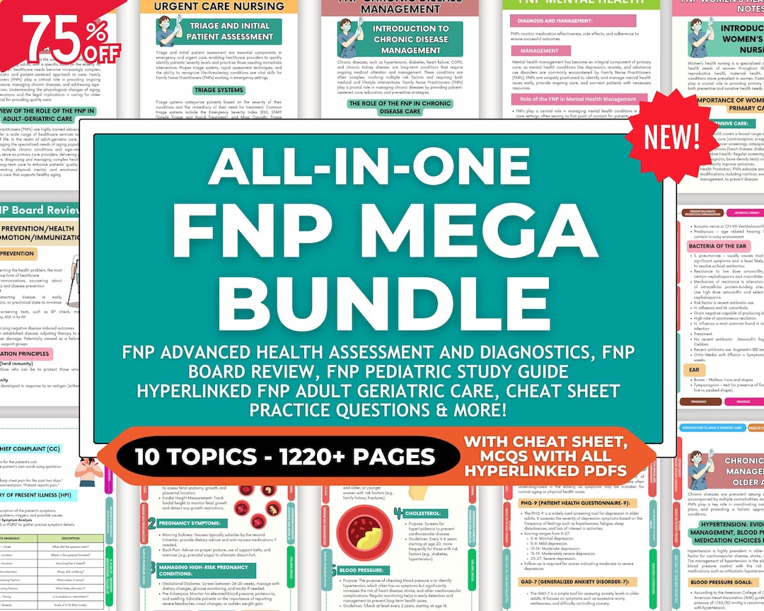 FNP Study Guide Mega Bundle, UPDATED 10+ Topics, 1220+ Pages, Cheat ...