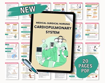Cardiopulmonary System Study Guide: Nursing Anatomy Review (Digital Download)