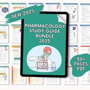Ensemble de guides d'étude de pharmacologie 2024, Notes de pharmacologie, Guides d'étude sur les soins infirmiers, Pharmacologie Nclex, Pharmacologie ATI, Ensemble de soins infirmiers