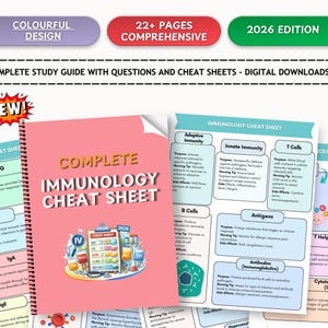 Hoja de referencia de inmunología 2025-26: Guía de estudio de enfermería médica (PDF)
