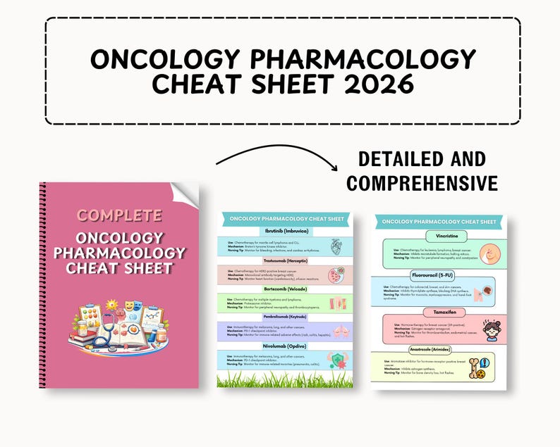 Fusklapp för onkologi och farmakologi | Studiehandledning för omvårdnad om cancerläkemedel | Omvårdnadsanteckningar om kemoterapi och immunterapi i PDF-format bild 4