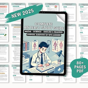 Complete ATI Teas 7 Study Guide 2025 Updated- ATI TEAS 7 Study Cheat Sheet, Med Surg, Nursing Student, Nursing Notes, Nursing Study Guide