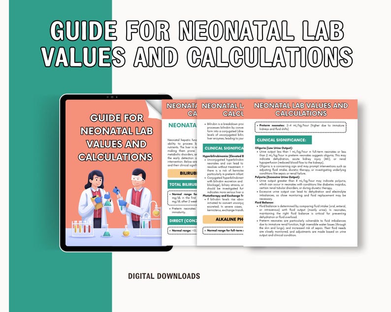 Comprehensive Neonatal Lab Values & Calculations Guide | Essential ...