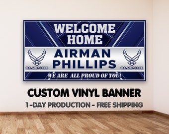 Air Force Banner, Air Force Graduation banner, Air Force Banner, Welcome Home Banner USAF, Air Force Backdrop, US Air Force Banner