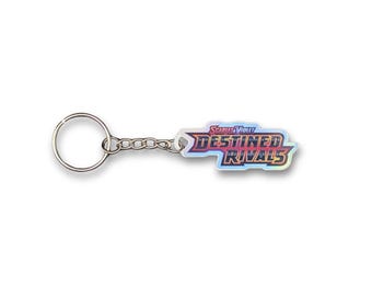 Pokémon destined rivals keychain – holographic binder tag