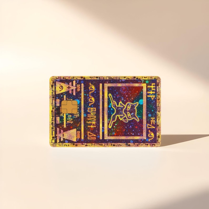 Ancient mew holographic pokemon card skin | sticker | credit card skin | image 1
