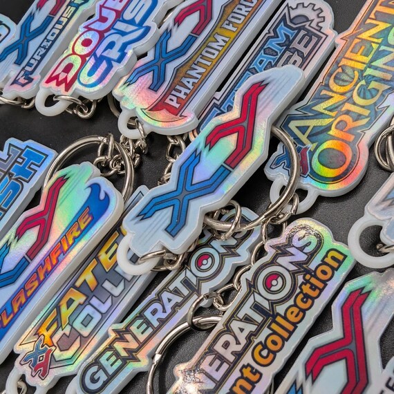 Pokemon Xy Series Holographic Binder Tag Keychain - Etsy
