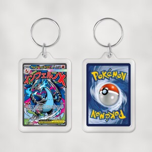 Pokemon mega evolution promo cards keyrings / key chain duel sided print
