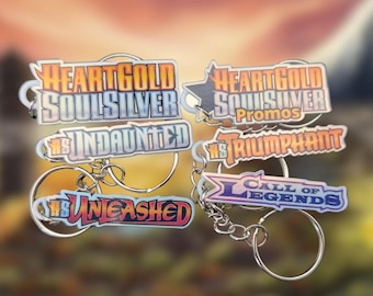 Pokemon binder tag keychains - heartgold & soulsilver series sets - you choose