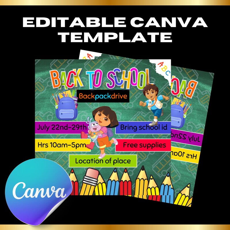 Schoolsupply Templates - Etsy
