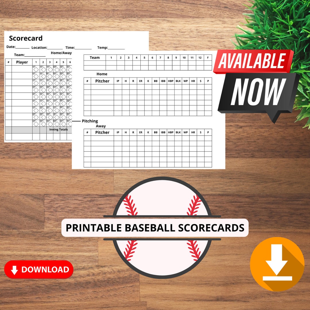 Baseball &amp; Softball League Printable Scorecard Sheet Book Template - Etsy