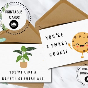 Cartes de compliments imprimables, Cartes de gentillesse, Cartes d'amitié, Cartes de positivité, Cartes de voeux, pour tout le monde, Téléchargement numérique, Joie/Gentillesse