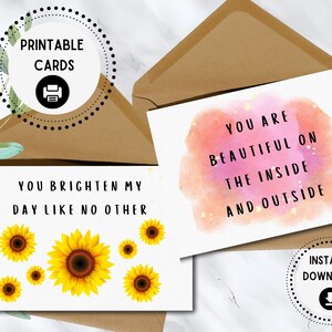 Printable Compliment Cards, Kindness Cards, Friendship Cards, Positivity Cards, Greeting Cards, For Everyone, Digital Download, Joy/Kindness