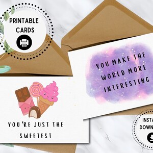Cartes de compliments imprimables, Cartes de gentillesse, Cartes d'amitié, Cartes de positivité, Cartes de voeux, pour tout le monde, Téléchargement numérique, Joie/Gentillesse