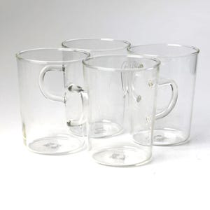 Set of 4 Vintage Schott Mainz Jenaer Glas Mugs – Mid Century German Borosilicate Glass