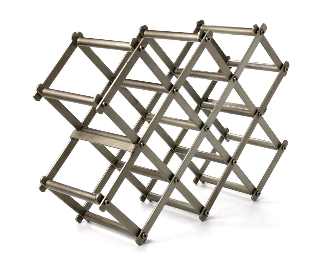 Vintage Metal Accordion Wine Rack | Expandable Folding Wine Holder - Etsy