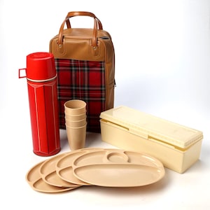 レトロ【THERMOS】 サーモス バスケットセット ピクニック Vintage Thermos Picnic Set - Etsy