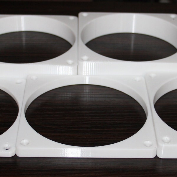 40, 60, 80, 92, 120, 140mm White HIGH FLOW Fan Spacer 2.5mm-40mm Thickness. Every Fan Size and Every Thickness!