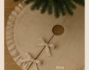 Farmhouse Ruffled Tree Skirt Sewing Pattern: Beginner Flannel (PDF Pattern)