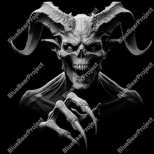Halloween png, Laser Engrave File, for laser engrave on slate, CO2, xtool, glowforge, lightburn, 3D Illusion, Devil, Monster, Deamon v1