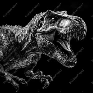 Dinosaur PNG, Laser Engrave, Burn PNG, digital file ready for engraving on wood and slate, 3d illusion, xtool, Glowforge, Lightburn, T-rex 3