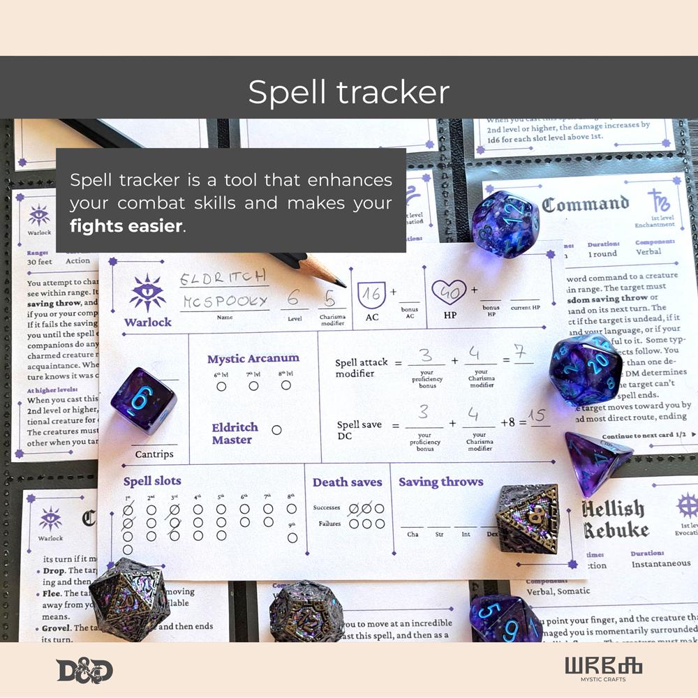 Dnd Warlock Spell Cards | Download and Print Spell Cards | Fillable ...