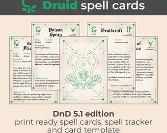Druid Wild Shape Beast Cards Deck - Etsy