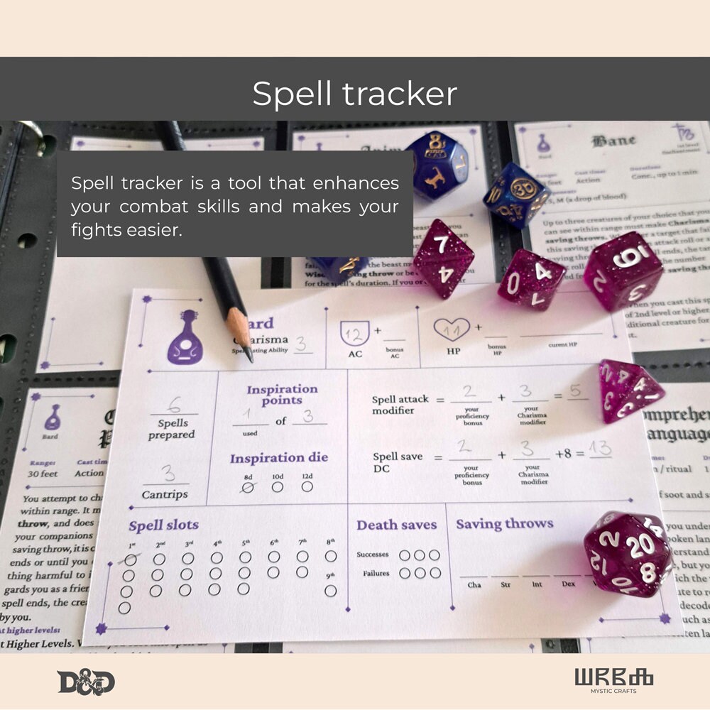 Dnd Bard Spell Cards Download and Print Spell Cards Digital Form ...