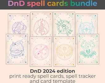 DnD Zauberkarten 2024: Alle Klassen, leere Karte, Zaubertracker (PDF Download)