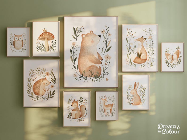 Forest Animal Printable Bundle 15 Woodland Nursery Gallery Wall Set ...