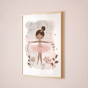 Ballerina druckbare, Ballett Poster, sofortiger Download Druck, Mädchen Schlafzimmer Druck, Kinder Kunst, Spielzimmer Druck, Kinderzimmer Wand Kunst druckbar