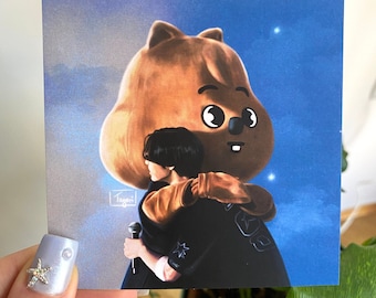 二匹のクオッカ アート プリント、Stray Kids Han Jisung skzoo