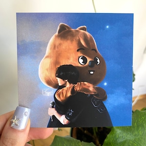 Two Quokkas Art Print, Stray Kids Han Jisung skzoo quokka fanart