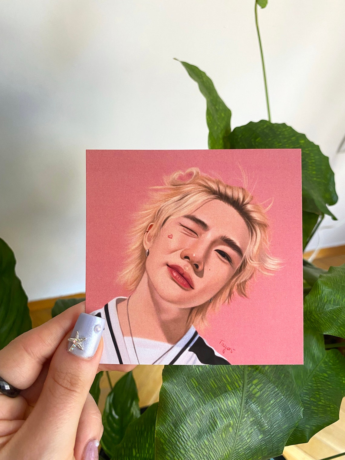 Stray Kids Hyunjin Art Print Hyunjin With Hearts Fanart Etsy