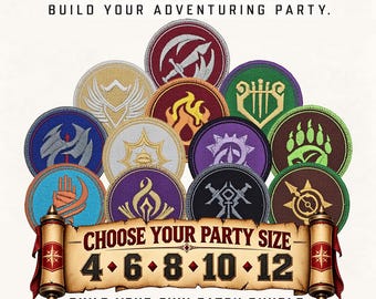 Dungeons and Dragons - PARTY PACKS!! Player Class Symbol Patches (2024 series)