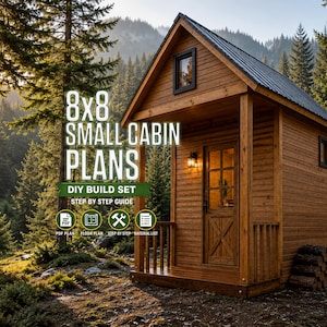 Small Cabin Plan PDF | Tiny House Plans, Modern Cottage Blueprint, DIY Friendly (Digital Download)