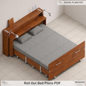 Planos de carpintería para camas plegables / Diseño que ahorra espacio (Diseño digital)