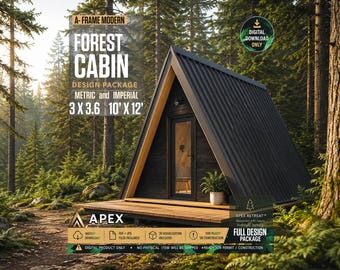 10x12 Rückzug A-Rahmen Cabin Plans PDF | Kleines Tiny House | DIY Konstruktionspaket