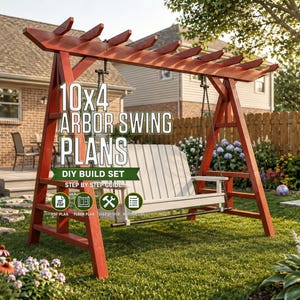 DIY Arbor Swing Plans | Pergola Plan, Garden Stand, Backyard Decor PDF, Easy Building