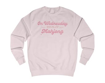 On Wednesday We Play Mahjong Sweatshirt | Mahjong Player Crewneck, Game Night Pullover